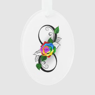 Infiniteitssymbool met regenboogRoos Ornament
