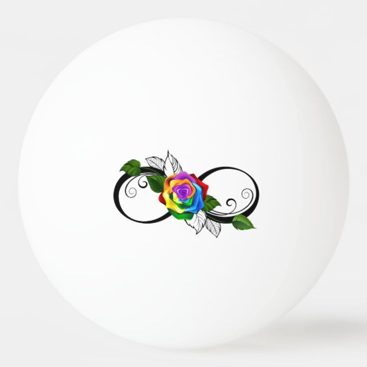 Infiniteitssymbool met regenboogRoos Pingpongballen (Voorkant)