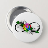 Infiniteitssymbool met regenboogRoos Ronde Button 7,6 Cm (Voorkant /achterkant)