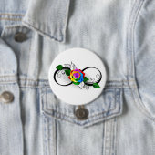 Infiniteitssymbool met regenboogRoos Ronde Button 7,6 Cm (In situ)