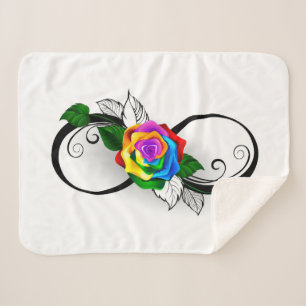 Infiniteitssymbool met regenboogRoos Sherpa Deken