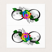 Infiniteitssymbool met regenboogRoos Visitekaartjes (Buitenkant ongevouwen)