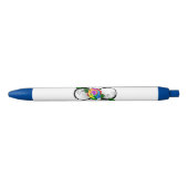 Infiniteitssymbool met regenboogRoos Zwarte Inkt Pen (Voorkant)