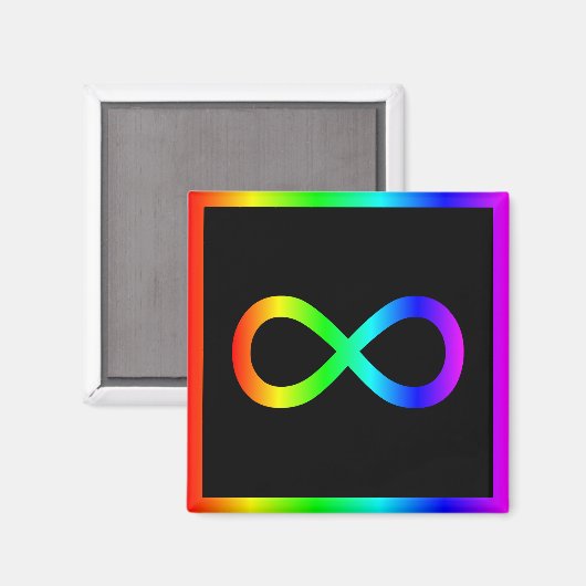 Infiniteitssymbool regenboog magneet (Voorkant / Achterkant)
