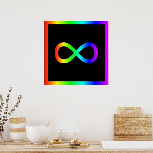 Infiniteitssymbool regenboog poster (Keuken)