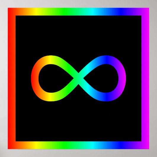 Infiniteitssymbool regenboog poster (Voorkant)