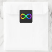 Infiniteitssymbool regenboog vierkante sticker (Tas)