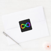 Infiniteitssymbool regenboog vierkante sticker (Envelop)