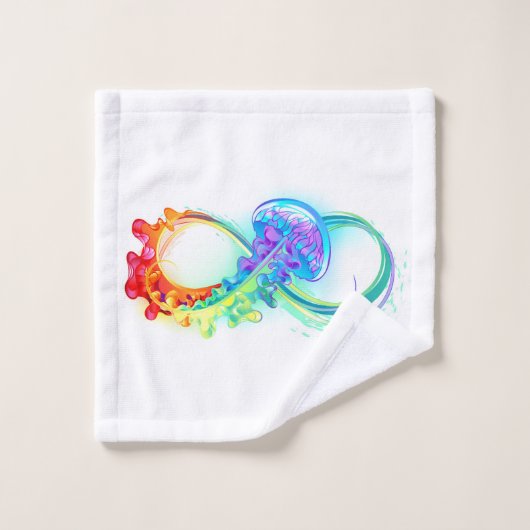 Infinity avec Rainbow Jellyfish (Gant de toilette)
