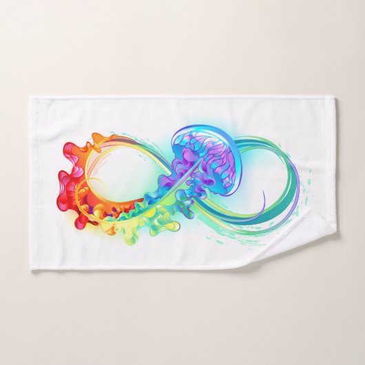 Infinity avec Rainbow Jellyfish (Serviette à main)