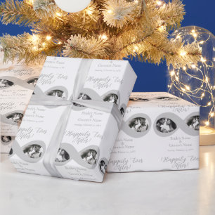 Infinity foto's Zilver Wit bruiloft Jubileum Cadeaupapier