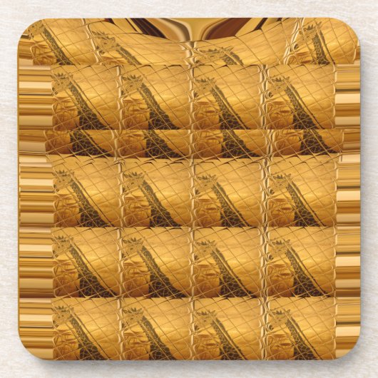 Infinity Golden Giraffe Animal Motif Art Print Bier Onderzetter (Voorkant)