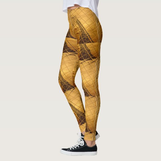 Infinity Golden Giraffe Animal Motif Art Print Leggings (Links)