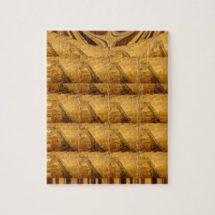 Infinity Golden Giraffe Animal Motif Art Print Legpuzzel