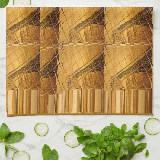 Infinity Golden Giraffe Animal Motif Art Print Theedoek (Gevouwen)