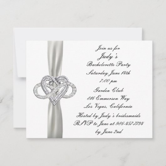 Infinity Heart Bachelorette Party Invitation (Devant)