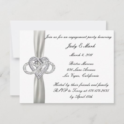 Infinity Heart Engagement Party Invitation (Devant)