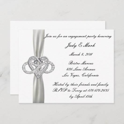 Infinity Heart Engagement Party Invitation (Devant / Derrière)