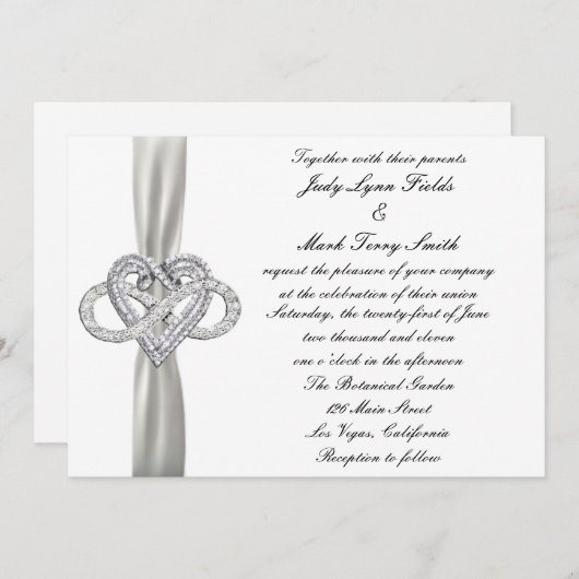 Infinity Heart Faire-part de mariage (Devant / Derrière)