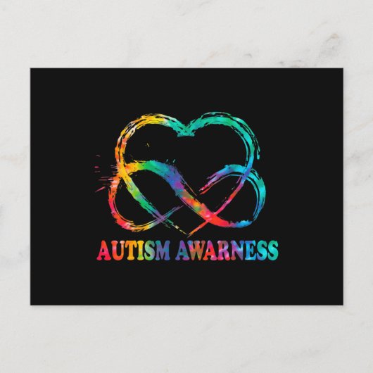 Infinity Heart Love Autism Awareness Needs No Word Briefkaart (Voorkant)