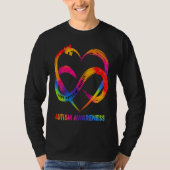 Infinity Heart Love Autism Awareness Needs No Word T-shirt (Voorkant)