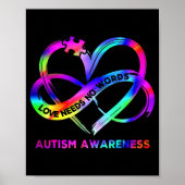Infinity Heart Love Autism Awareness Neemt No Word Poster (Voorkant)