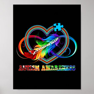 Infinity Heart Love Autism Awareness Neemt No Word Poster
