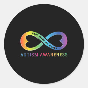 Infinity Heart Love Autism Awareness Neemt No Word Ronde Sticker