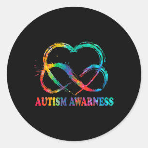 Infinity Heart Love Autism Awareness Neemt No Word Ronde Sticker