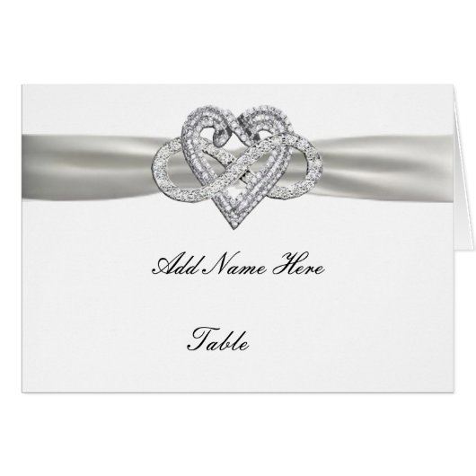 Infinity Heart Mariage Table Place Card (Devant Horizontal)