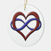 Infinity Heart Symbol Polyamory Pride Flag Colors Keramisch Ornament (Links)