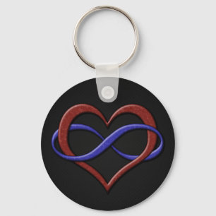 Infinity Heart Symbol Polyamory Pride Flag Colors Sleutelhanger