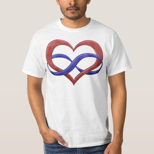 Infinity Heart Symbol Polyamory Pride Flag Colors T-shirt (Voorkant)