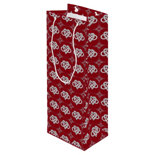 Infinity Heart Wine Gift Bag Wijn Cadeautas (Achterkant Gekanteld)