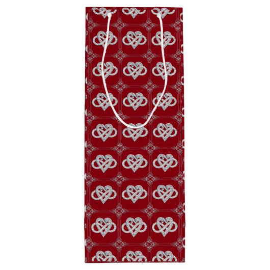 Infinity Heart Wine Gift Bag Wijn Cadeautas (Achterkant)