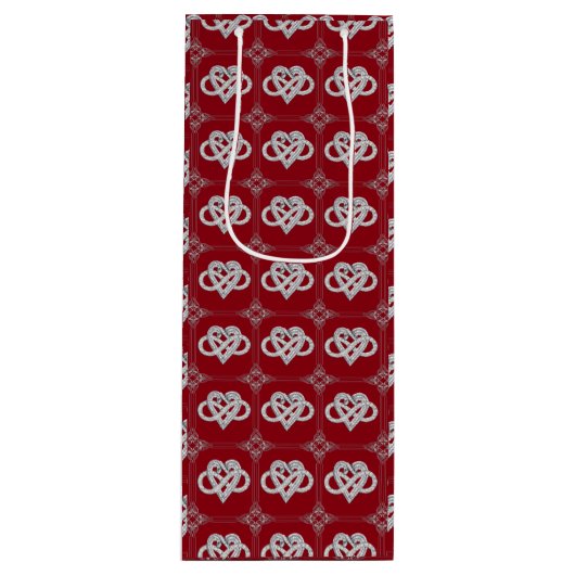 Infinity Heart Wine Gift Bag Wijn Cadeautas (Voorkant)