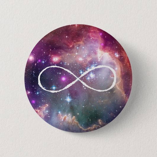 Infinity loop en galaxy space hipster background ronde button 5,7 cm (Voorkant)