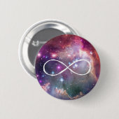 Infinity loop en galaxy space hipster background ronde button 5,7 cm (Voorkant /achterkant)