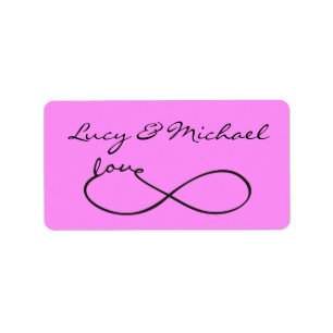 Infinity Love Lemniscate Black + je backgr. Etiket