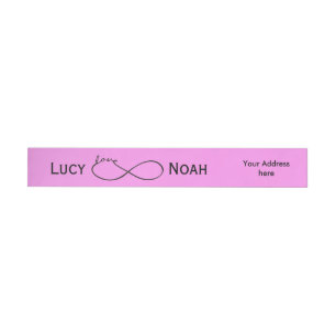 Infinity Love Lemniscate Black + je backgr. Omwikkelbaar Adreslabel