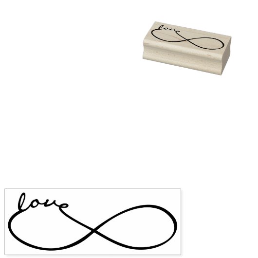 Infinity Love Lemniscate Black + je backgr. Rubberstempel (Gestempeld)