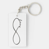 Infinity Love Lemniscate Black + je backgr. Sleutelhanger (achterkant)
