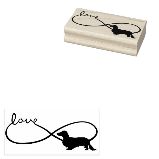 Infinity Love Lemniscate langharige teckel 1 Rubberstempel (Gestempeld)