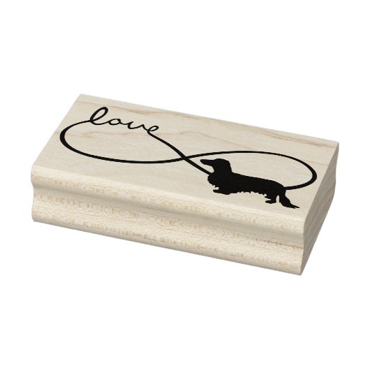 Infinity Love Lemniscate langharige teckel 1 Rubberstempel (Stempel)