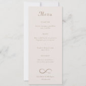 Infinity Love Light Rose Gold Mariage Menu Dîner (Devant)