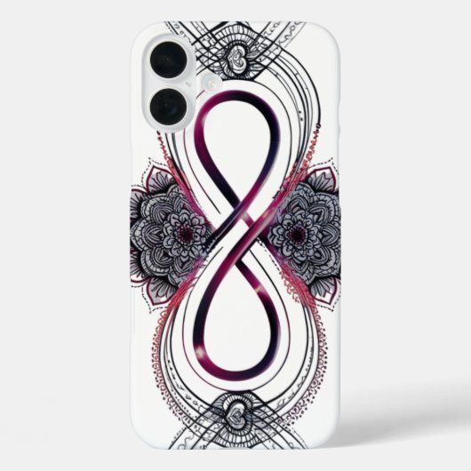 Infinity Love Mandala iPhone 16 Plus Coque - Moder (Verso)