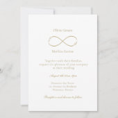 Infinity Love Monogram Elegant White Wedding Kaart (Voorkant)