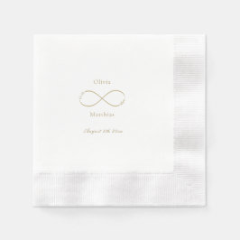 Infinity Love Monogram Elegant White Wedding Servet