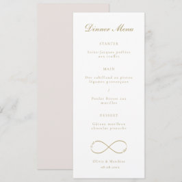 Infinity Love Monogram Gold White Weddenrennen Menu