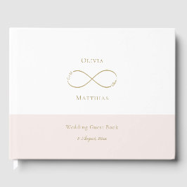 Infinity Love Monogram White Blush Elegant Wedding Gastenboek